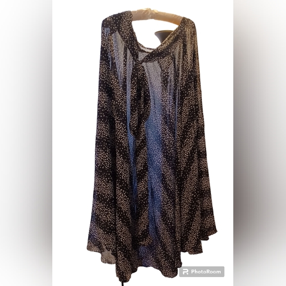 Black/ White dots chiffon skirt with large scarf - Picture 2 of 6